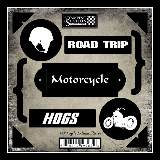 Stamping Station - Motorcycle Antique Stickers